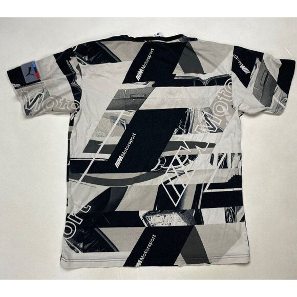 Puma BMW Motorsport All Over Print Graphic T-shirt Men Medium Short Sleeve - Picture 4 of 6
